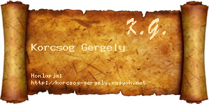 Korcsog Gergely névjegykártya